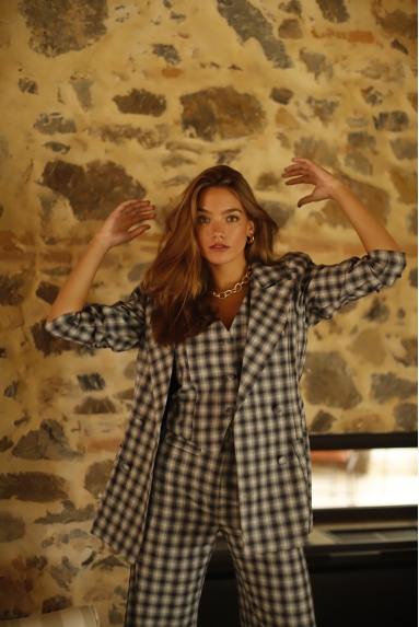 Blazer Cuadros Azules