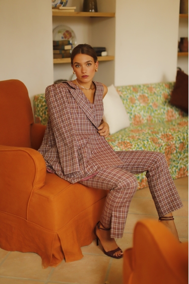 Pantalón Cuadros Rosa