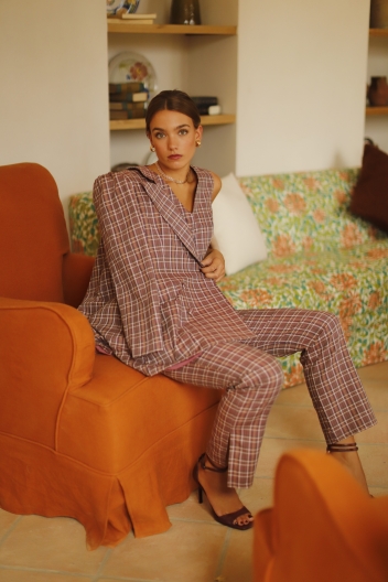 Pantalón Cuadros Rosa