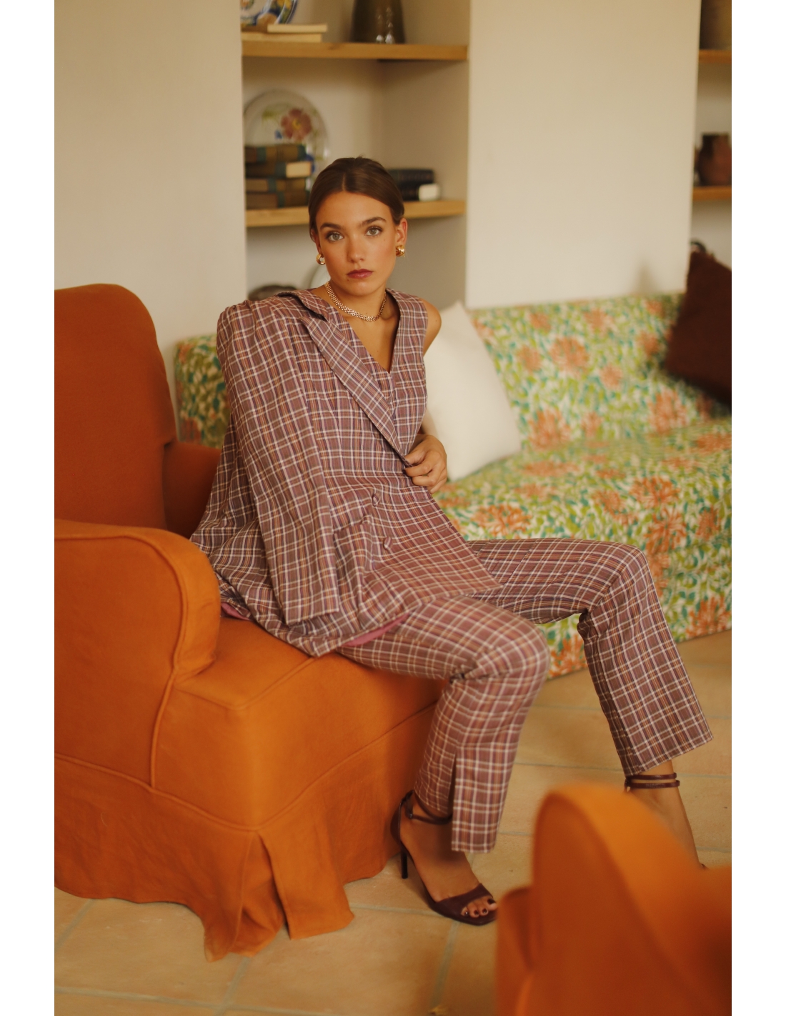 Pantalón Cuadros Rosa