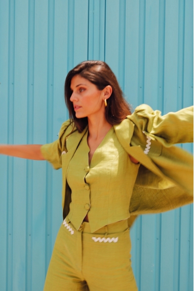 Chaqueta Lino Oliva