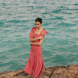 VESTIDO FRESA VOLANTE