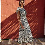 LAIA FLARED SKIRT BLACK AND WHITE