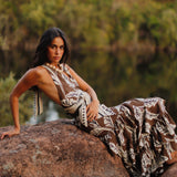 PALMA BROWN RUFFLE SKIRT