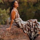 PALMA BROWN RUFFLE SKIRT