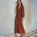 INDIA IKAT DRESS COPPER