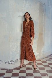 INDIA IKAT DRESS COPPER