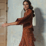 INDIA IKAT DRESS COPPER