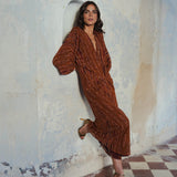 INDIA IKAT DRESS COPPER