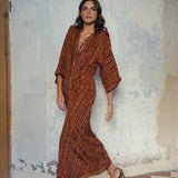 INDIA IKAT DRESS COPPER