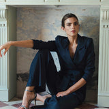 VERA NAVY PINSTRIPE TROUSERS