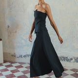 VERA PINSTRIPE NAVY SKIRT