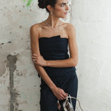 NAVY PINSTRIPE VERA TOP