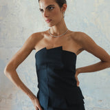 NAVY PINSTRIPE VERA TOP