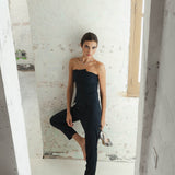 VERA PINSTRIPE STRAIGHT TROUSERS NAVY BLUE