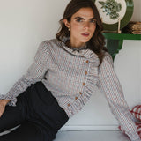 GRACE PLAID RUFFLE SHIRT