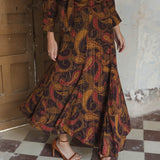ASYMMETRICAL RUST CASHMERE SKIRT