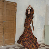 ASYMMETRICAL RUST CASHMERE SKIRT