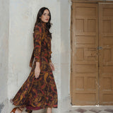 ASYMMETRICAL RUST CASHMERE SKIRT