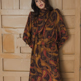 ASYMMETRICAL RUST CASHMERE SKIRT