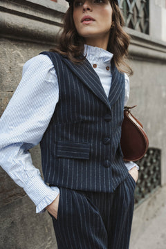 CHALECO SOLAPA RAYAS NAVY