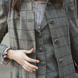 ABRIGO GREY CUADRO NAVY