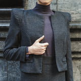 PRINCE OF WALES CHECK NAVY MATADOR JACKET