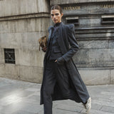 NAVY PRINCE OF WALES CHECK COAT