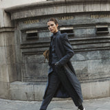 NAVY PRINCE OF WALES CHECK COAT