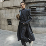 NAVY PRINCE OF WALES CHECK COAT