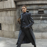 NAVY PRINCE OF WALES CHECK COAT