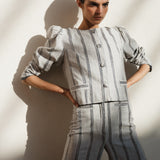 JULIANA BLUE EMBROIDERED STRIPED BOLERO