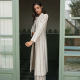 MARIANA IVORY EMBROIDERED STRIPE TROUSERS