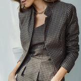 CHAQUETA TORERA CUELLO MAO MARIETA CUADROS