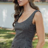 TOP CORSET MARIETA CUADROS