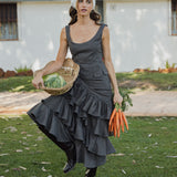 FALDA VOLANTES MARIETA CUADROS