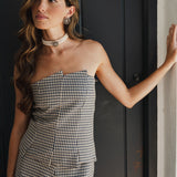 TOP JULIETA VICHY AZUL MARINO