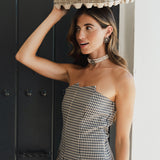 TOP JULIETA VICHY AZUL MARINO