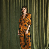 TOP KIMONO CANELA FLOR NEGRA