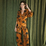 TOP KIMONO CANELA FLOR NEGRA