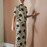VESTIDO NUDO GILDA FLOR NEGRA