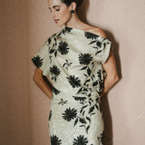 VESTIDO NUDO GILDA FLOR NEGRA