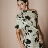 VESTIDO NUDO GILDA FLOR NEGRA