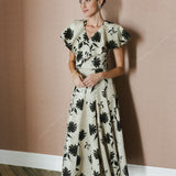 TOP GILDA VOLANTE FLOR NEGRA