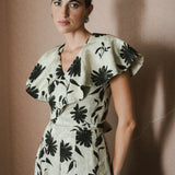 TOP GILDA VOLANTE FLOR NEGRA