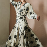 FALDA TABLAS GILDA FLOR NEGRA