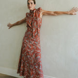 FALDA CACHEMIR CORAL
