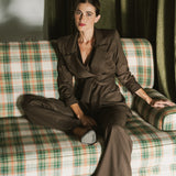 CHAQUETA BLAZER MER RAYA DIPLOMÁTICA MARRÓN